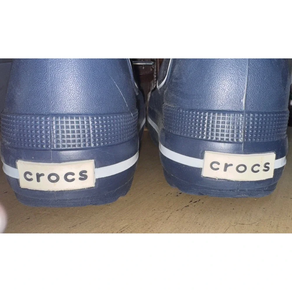 Crocs Crocband Jaunt Kids Size J 2 Navy‎ Blue Rain Boots